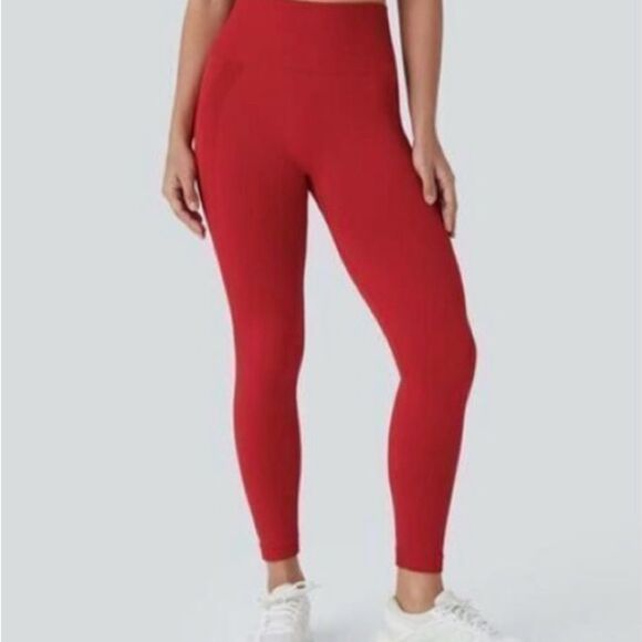 Halara Women's XL 7/8 Seamless High Waisted Butt Lifting Leggings Salsa NWT - Picture 1 of 9